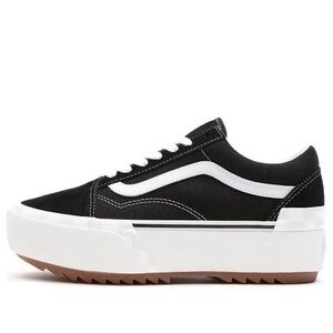 Vans Women's  Black and White Platform Sneakers